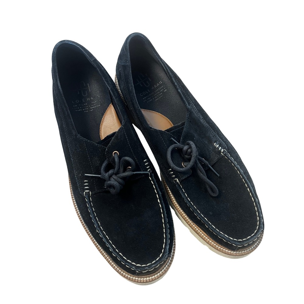 Cole Haan Boat Shoes Mens 11.5 Black Suede American Classic C36047 Loafers